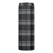 Donkergrijs en zwart geplakt met monogram naam thermosbeker (Achterkant)