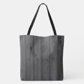 Donkergrijs faux hout tote bag (Achterkant)