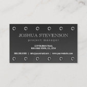 Donkergrijs Faux Steel Metal Bord en schroeven Visitekaartje (Achterkant)