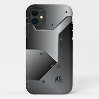 Donkergrijs geborsteld aluminium metalen look 2-mo