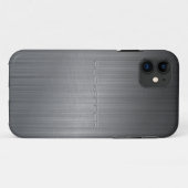 Donkergrijs geborsteld aluminium print Case-Mate iPhone case (Achterkant (horizontaal))