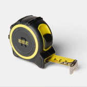 Donkergrijs geel monogram mannen naam rolmaat (Hoek)