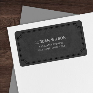 Donkergrijs  geïnspireerd Lijst adreslabel Etiket