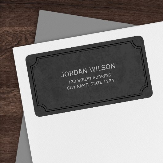 Donkergrijs  geïnspireerd Lijst adreslabel Etiket