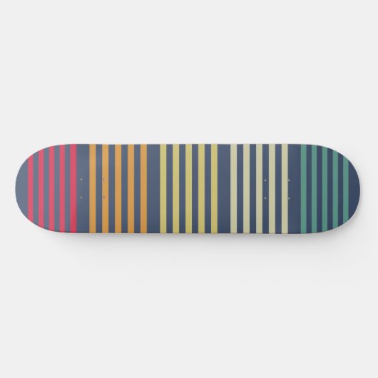 Donkergrijs gekleurde retro strepen persoonlijk skateboard (Horizontaal)