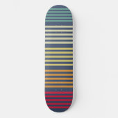 Donkergrijs gekleurde retro strepen persoonlijk skateboard (Voorkant)