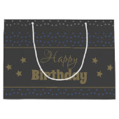 Donkergrijs Gelukkige Verjaardagscadeauzak met Ste Groot Cadeauzakje (Voorkant)
