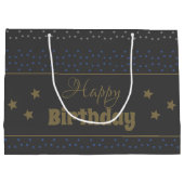 Donkergrijs Gelukkige Verjaardagscadeauzak met Ste Groot Cadeauzakje (Achterkant)