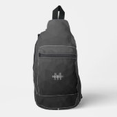 Donkergrijs geometrisch maaspatroon Monogram Sling Bag (Voorkant)