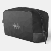 Donkergrijs geometrisch maaspatroon Monogram Toilettasje (Rechterhoek)
