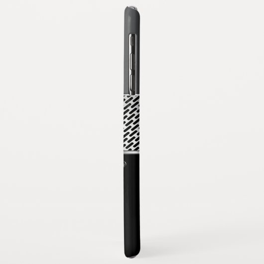 Donkergrijs geometrisch metallisch ontwerp Case-Mate iPhone case (Achterkant/links)