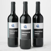 Donkergrijs gepersonaliseerd logo onroerend goed,  wijn etiket (Flessen)