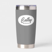 Donkergrijs gestileerde bruiloft bruidsmeisje geïsoleerde drinkbeker (Voorkant)