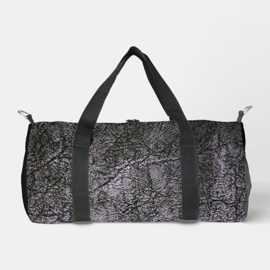 Donkergrijs getextureerd faux leer plunjezak (Voorkant)