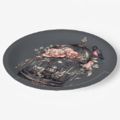 Donkergrijs Gothic Zwart Roze Vogelkooi Douche Papieren Bordje (Gekanteld)