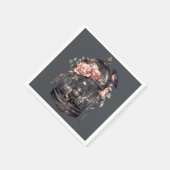 Donkergrijs Gothic Zwart Roze Vogelkooi Douche Servet (Hoek)