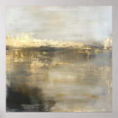 Donkergrijs Goud Abstract Schilderij Wandkunst Poster (Voorkant)