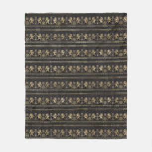 Donkergrijs & Goud Boheemse Eenhoringpatroon Fleece Deken