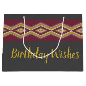 Donkergrijs goud en paarse groot cadeauzakje (Voorkant)