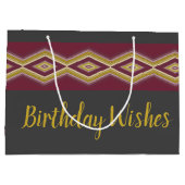 Donkergrijs goud en paarse groot cadeauzakje (Achterkant)