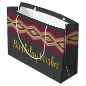 Donkergrijs goud en paarse groot cadeauzakje (Achterkant Gekanteld)