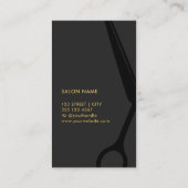 Donkergrijs Goud Haar Stylist Salon Visitekaartje (Achterkant)