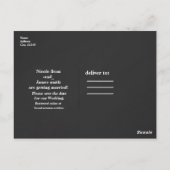 Donkergrijs & Goud SAVE DE DATUM Bruiloft Verlovin Briefkaart (Achterkant)