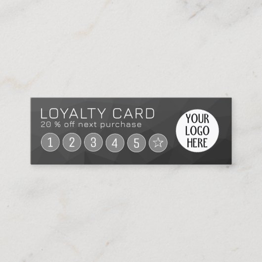 Donkergrijs Gradient Geometrische mesh Aangepaste  Klantenkaartje (Voorkant)