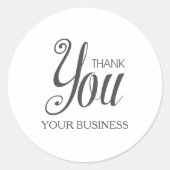 Donkergrijs grillig script dank u citaat ronde sticker (Voorkant)