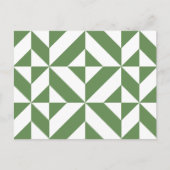 Donkergrijs groen geometrisch decoderpatroon briefkaart (Voorkant)