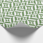 Donkergrijs groen geometrisch decoderpatroon cadeaupapier (Hoek)