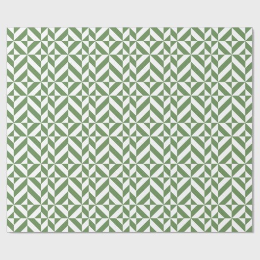 Donkergrijs groen geometrisch decoderpatroon cadeaupapier (Vlak)