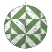 Donkergrijs groen geometrisch decoderpatroon dartbord (Voorkant)