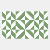 Donkergrijs groen geometrisch decoderpatroon rechthoekige sticker (Voorkant)