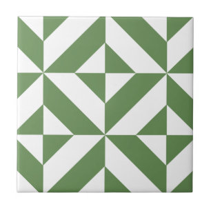 Donkergrijs groen geometrisch decomgrenzingspatroo tegeltje