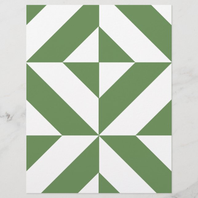 Donkergrijs groen geometrische decoscapbook (Voorkant)