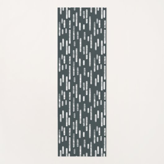 Donkergrijs Groen Roundlines Patroon Yogamat (Voorkant)