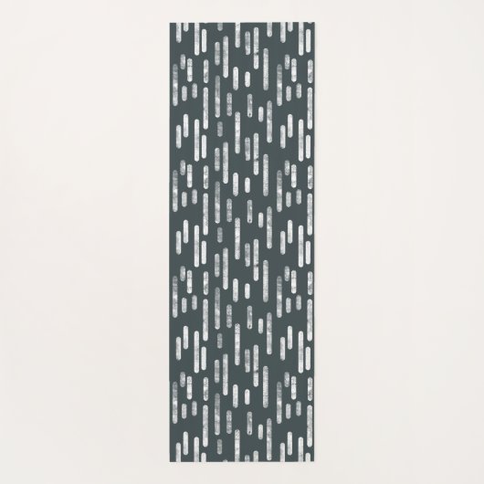 Donkergrijs Groen Roundlines Patroon Yogamat (Achterkant)