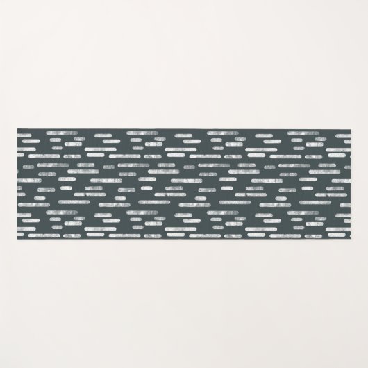Donkergrijs Groen Roundlines Patroon Yogamat (Voorkant (horizontaal))