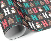 Donkergrijs Ho Ho Armadillo Cadeaupapier (Rol Hoek)