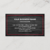 Donkergrijs hout auto slepen service sleepwagen visitekaartje (Achterkant)