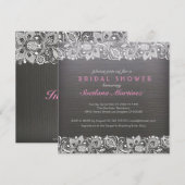 Donkergrijs hout en Vrijgezellenfeest met witte zi Kaart (Voorkant / Achterkant)