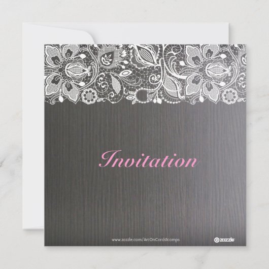 Donkergrijs hout en Vrijgezellenfeest met witte zi Kaart (Achterkant)