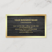 Donkergrijs hout - olie Inkwell doether Quill Pen Visitekaartje (Achterkant)