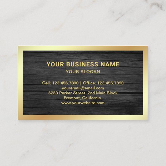 Donkergrijs hout - olie Inkwell doether Quill Pen Visitekaartje (Achterkant)