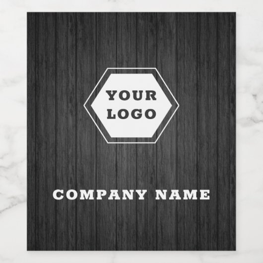 Donkergrijs hout wijn etiket (Enkel label)