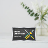 Donkergrijs houtafhankelijke reparatieprogramma's  visitekaartje (Staand voorkant)