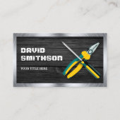 Donkergrijs houtafhankelijke reparatieprogramma's  visitekaartje (Voorkant)