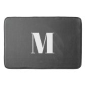 Donkergrijs Initiaal Letter Monogram Modern Badmat (Voorkant)
