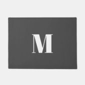 Donkergrijs Initiaal Letter Monogram Modern Deurmat (Voorkant)